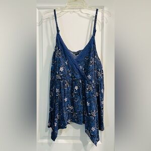 Torrid Blue Floral Lace Top